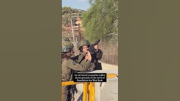 An untrained occupation soldier shoots grenades in the north of Ramallah in the West Bank #shorts