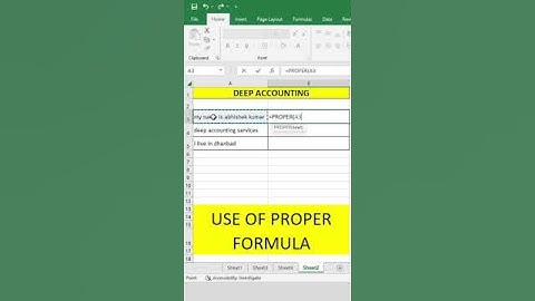 Proper Formula #shorts #shortsvideo #excel #exceltutorial #exceltutorial #deepaccounting #exceltips