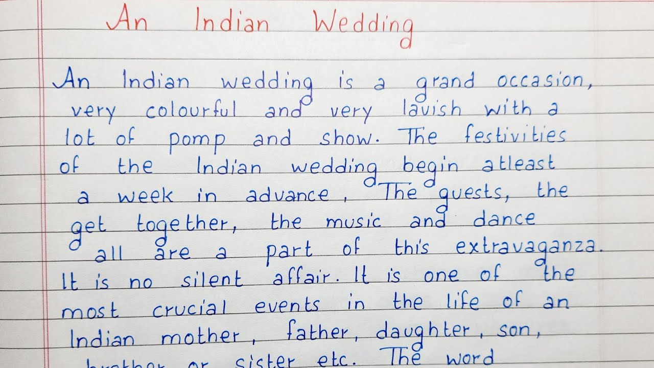 describe an indian wedding essay