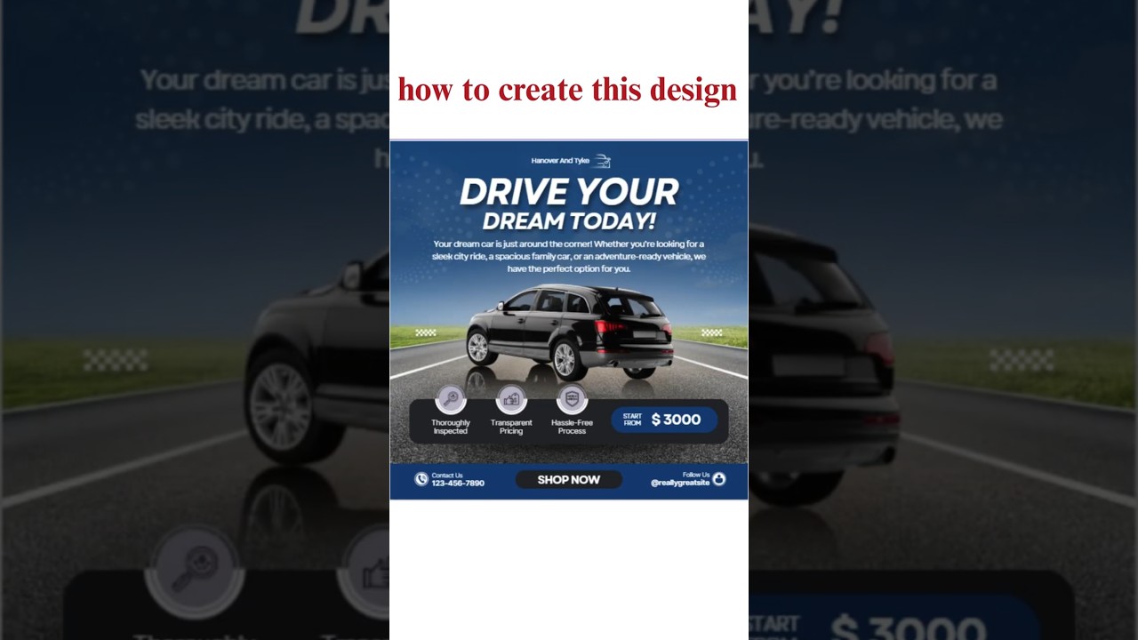 How to Create a Stunning Car Ad in Canva | Car Campaign Design in Canva | Tutorial for Beginners!