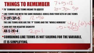 Linear Expressions: Combining Like Terms 7th Grade (7.EE.1.1)