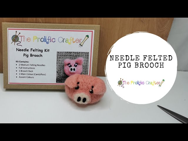Teddy Bear Pink Needle Felt Kit Felt DIY Needle Felting 