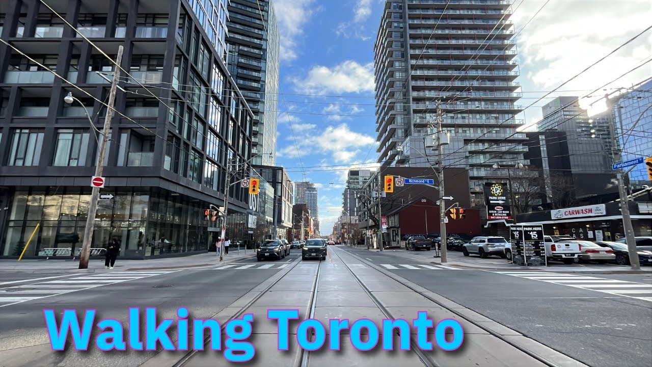 Walking Parliament Street Mostly in Downtown Toronto's Corktown Neighbourhood 12/21/2025