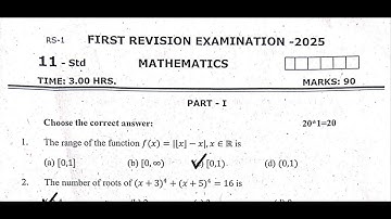 11th mathematics first revision question paper 2025 english medium answer key