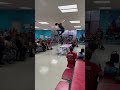 Kickflipping off the lunch table