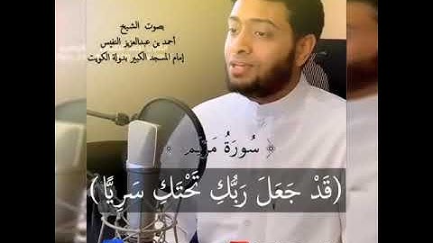 " فناداها من تحتها ألا تحزني قد جعل ربكِ تحتك سريًّا " ||  #القارىء_أحمد_النفيس || 💚✌️ #سورة_ مريم