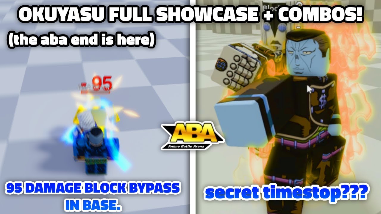 [ABA] Okuyasu FULL SHOWCASE + TECHS!! (95 damage move in base aba is ...