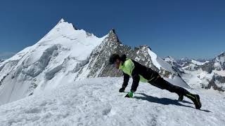 Push ups and burpees on Bishorn 4151m