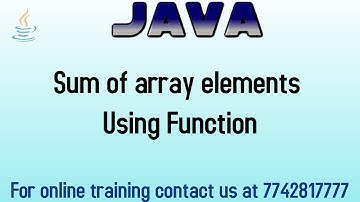 sum of array elements using function in java