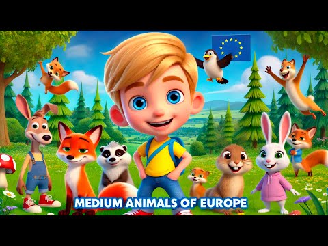 Детский обучающий мультик - Средние животные Европы! ( Medium animals of Europe ! )