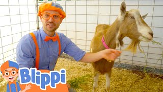 Blippi's Halloween Goat Farm Adventure | Best Animal Videos for Kids | Kids Songs and Nursery Rhymes