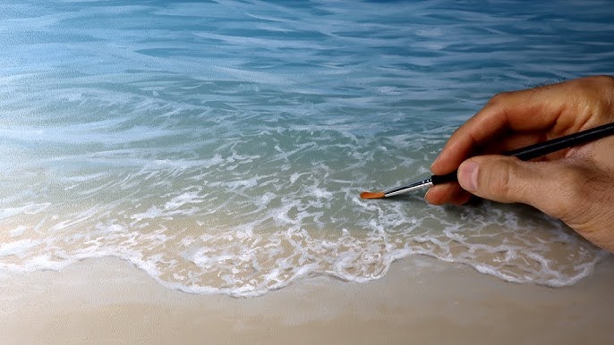 Acrylic Painting: How to Paint Realistic Water: Ocean Painting, Yvette Lab