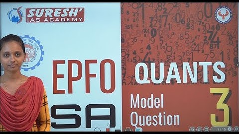 EPFO SSA - QUANTS | SURESH IAS ACADEMY