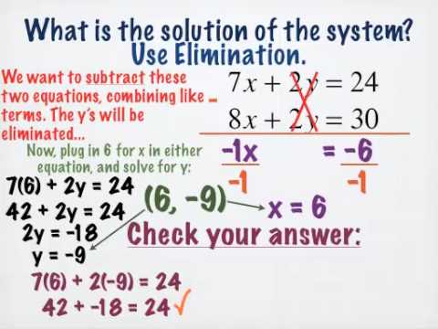 Chapter 6 Section 3 Part 1 - Solving Systems Using the Elimination ...