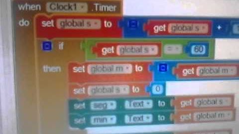 Programa de Cronometro en App Inventor