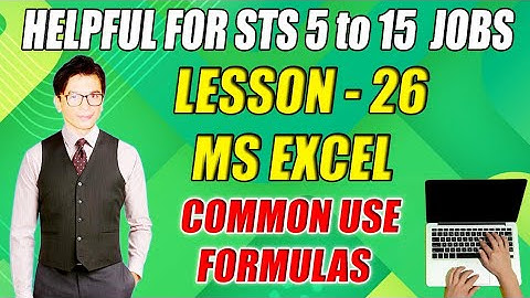 MS Excel Lesson 26 | Common Use Formulas | MS Office Online Course | Educational Globe