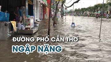 Dân Cần Thơ không kịp trở tay vì đường phố ngập nặng do triều cường bất ngờ