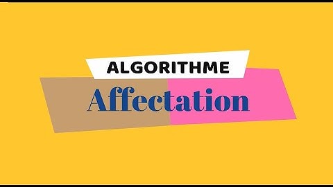 Algorithme :Affectation (Darija)