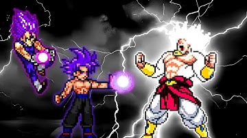 Goku Nightmare OP & Vegeta Irrational Ego OP VS Limit Break Broly SSJ4 V2 OP in Jump Force Mugen