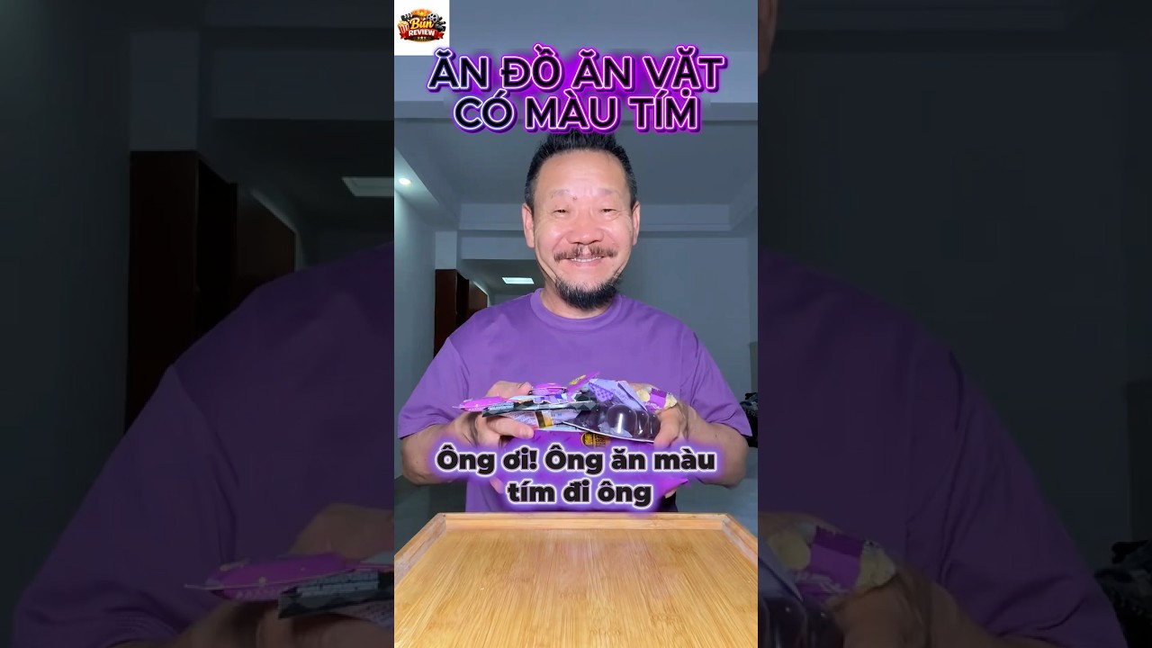 Ông Lão mukbang: Ăn đồ ăn vặt có màu tím #mukbang #food