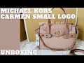 Michael Kors Unboxing - Carmen Small Logo and Leather Belted Satchel Ballet