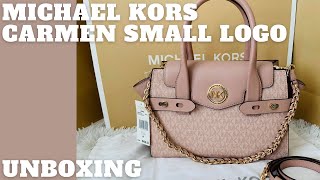 Michael Kors Carmen Small Color-Block Saffiano Leather Belted