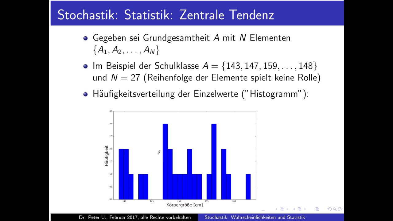 Maß Der Zentralen Tendenz Stochastik Teil 14: zentrale Tendenz - YouTube