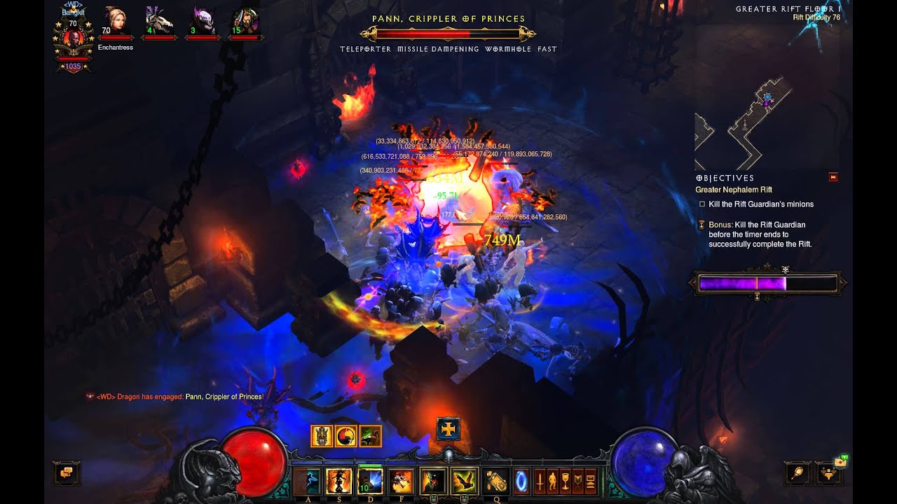 Reaper of Souls: Enchantress and Witch Doctor in Greater Rift 76 (Grift 76)