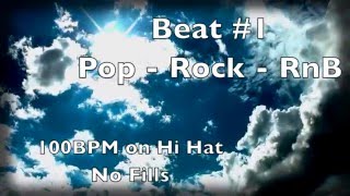 30 Minute Drum Loop #1 - 100bpm - Straight Groove - Rock Pop RNB