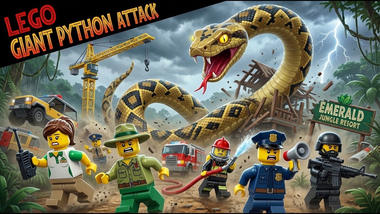 LEGO Giant Python Attack: Jungle Resort Rampage! | LEGO Animation - YouTube
