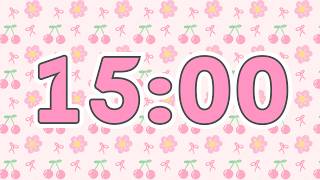 🍒 15 Minute Countdown Timer | Cute Pink Cherry Aesthetic | Relax &amp; Focus