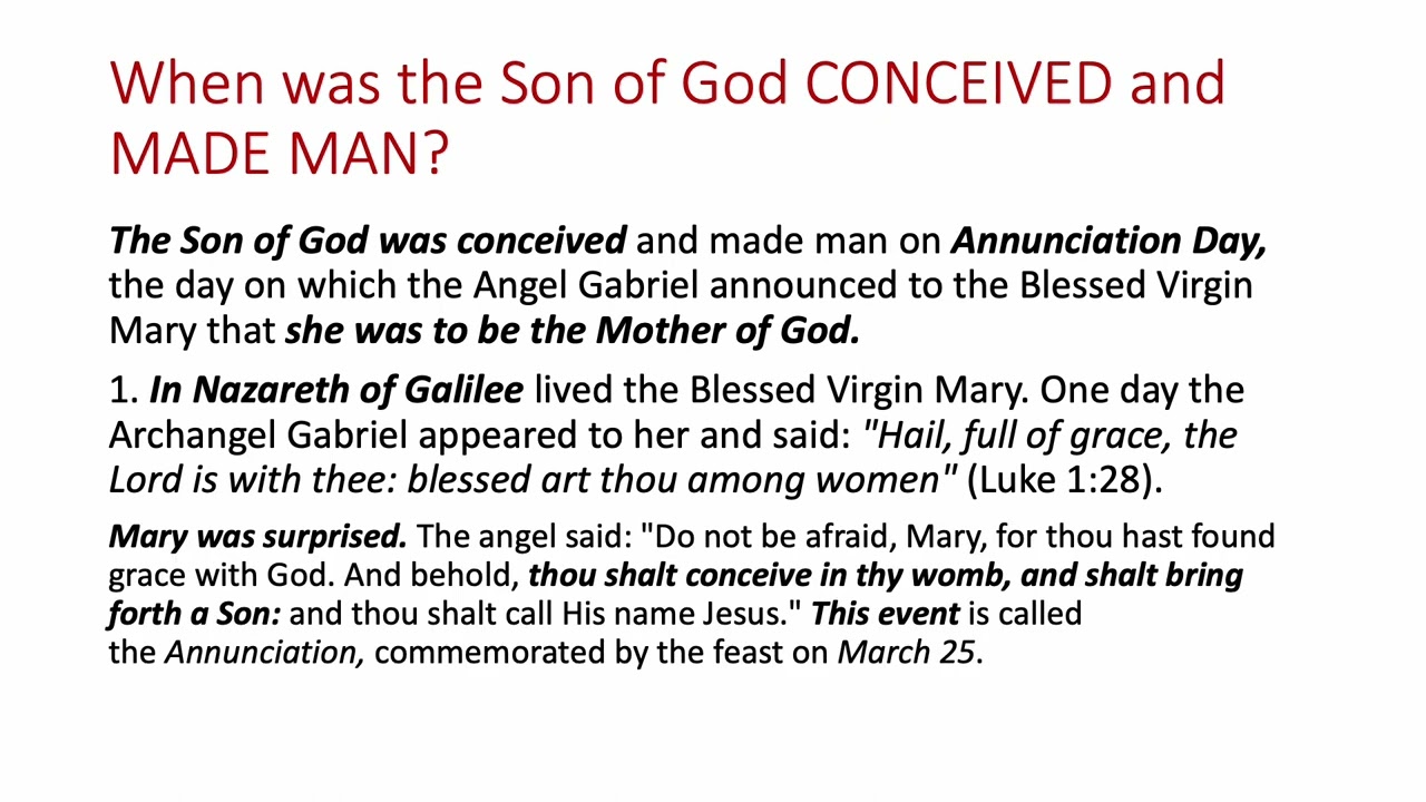 My Catholic Faith - Lesson 30 - The Incarnation