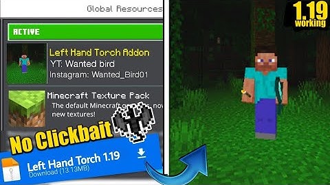 Left Hand Torch Addon For Minecraft Pe 1.19 || Mcpe left hand torch mod 1.19 ||