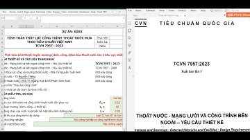 [TCVN 7957:2023] Hướng dẫn tính toán thủy lực CT thoát nước mưa bằng Excel (Update TCVN 7597-2008)