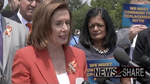Nancy Pelosi leads presser condemning "Replacement Theory"