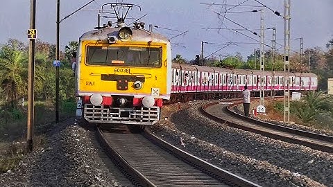 Back to back Conventional 12 Coach EMU Local Trains Speeding in Huge Curve | Eastern Railways