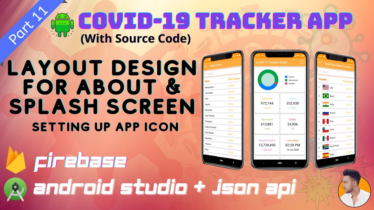 #11. Android App layout design for About and splash screen| Covid19 Tracker App using Android Studio