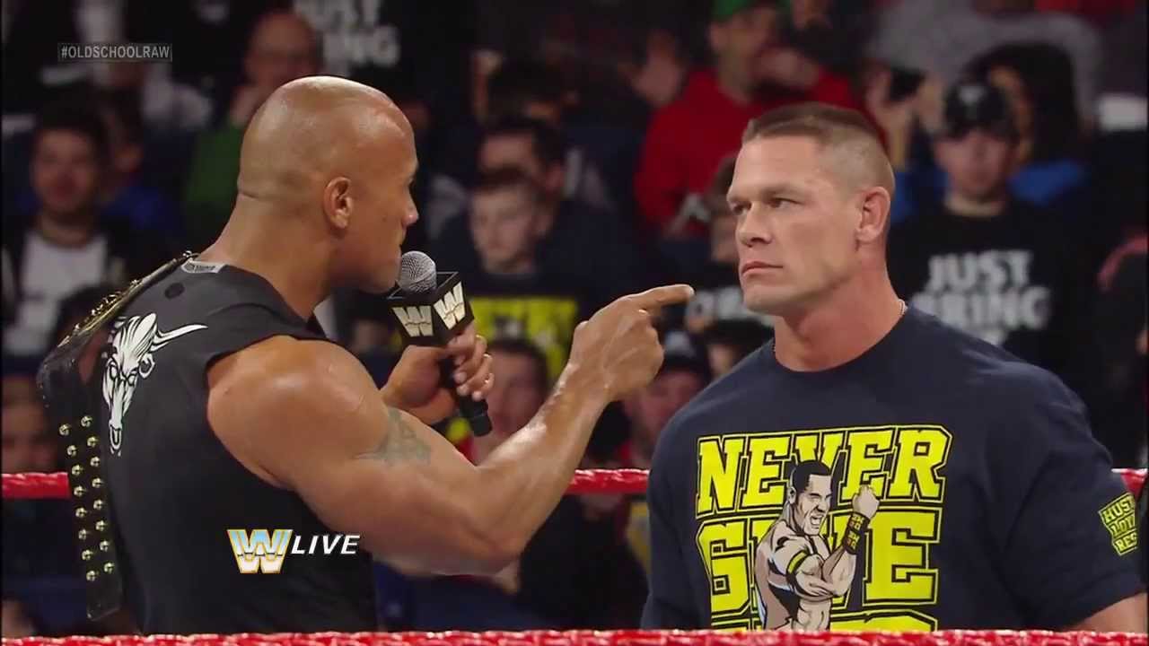The Rock & John Cena come face to face at Old School RAW ...
