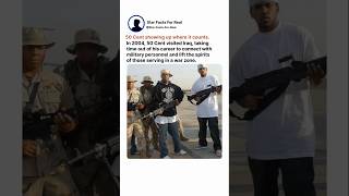 When 50 Cent visited Iraq in 2004 to boost troops’ morale.