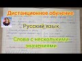 Дистанционный видеоурок по русскому языку "Слова с несколькими значениями". УМК Перспектива.1 класс.