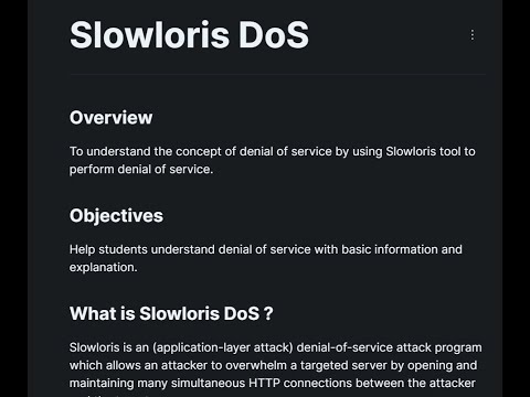 FYPJ Slowloris DoS Demo (No Audio)