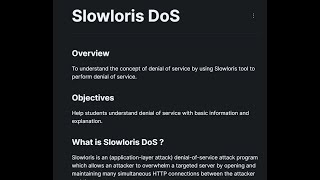 FYPJ Slowloris DoS Demo (No Audio)