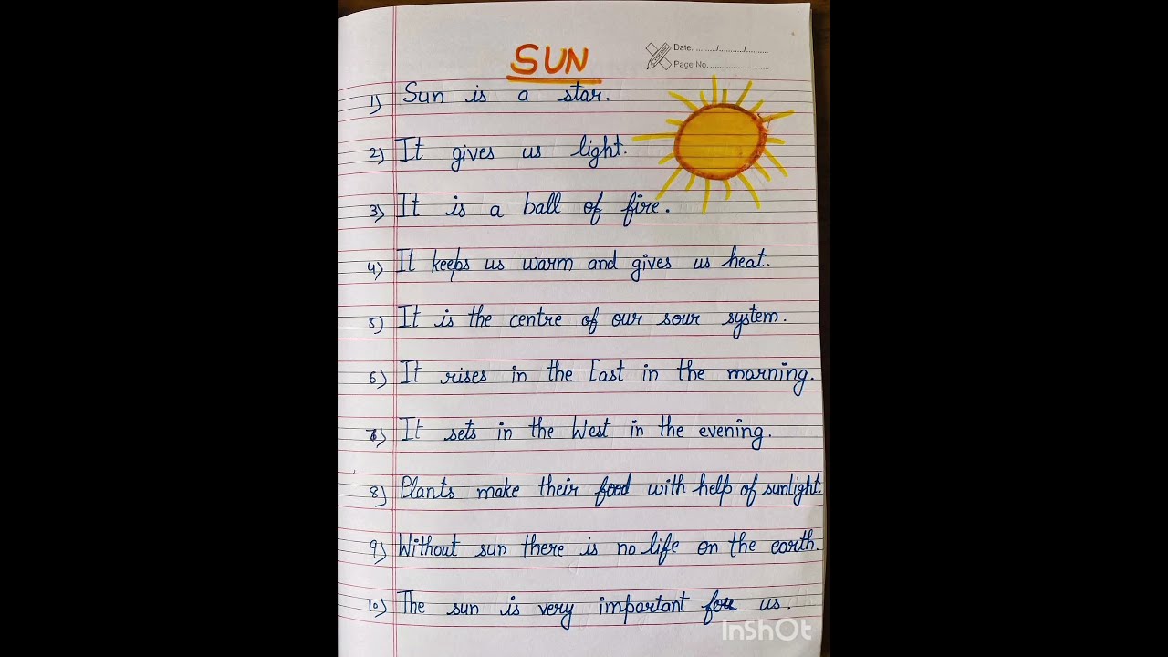 Write An Essay Lines On Sun