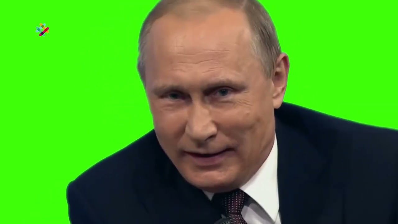 Green Screen Russia's President Vladimir Putin thinks of Donald Trump Full HD