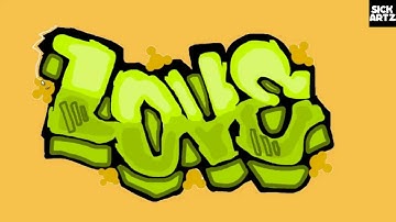 HOW TO DRAW GRAFFITI LOVE SPEED PAINTING TUTORIAL SKETCH LEARN MS PAINT LERNEN BLACKBOOK LETTERS