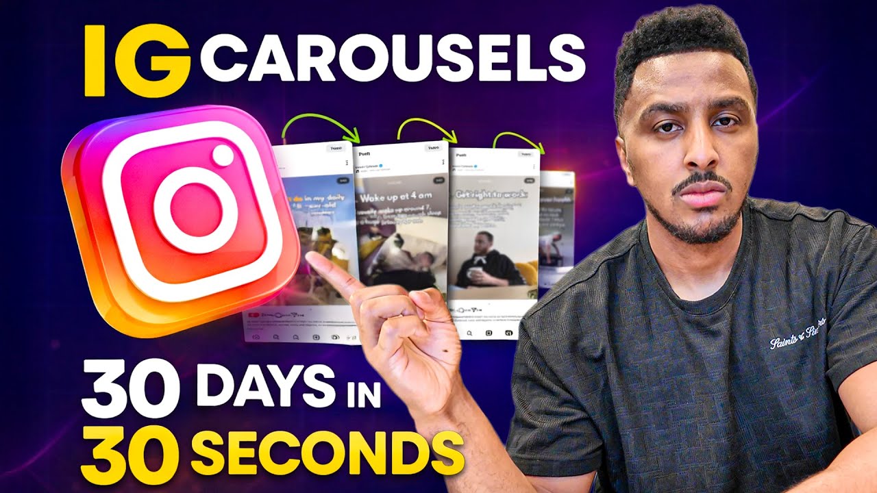 Смотрите, как я создаю 30 вирусных карусельных постов в Instagram (за 30 секунд, лол)