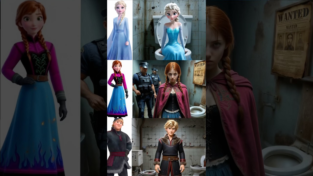 Frozen Arrested By Police in Dirty Room Anna Elza #frozen #elsa #anna