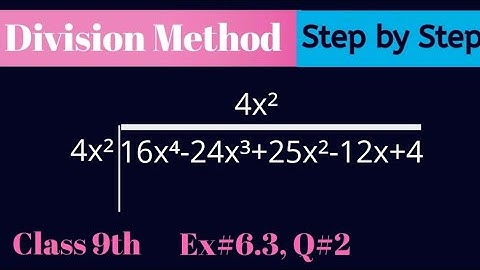 Find Square Root Of Algebraic Expression by Division Method. Class 9th (Ex#6.3, Q#2)
