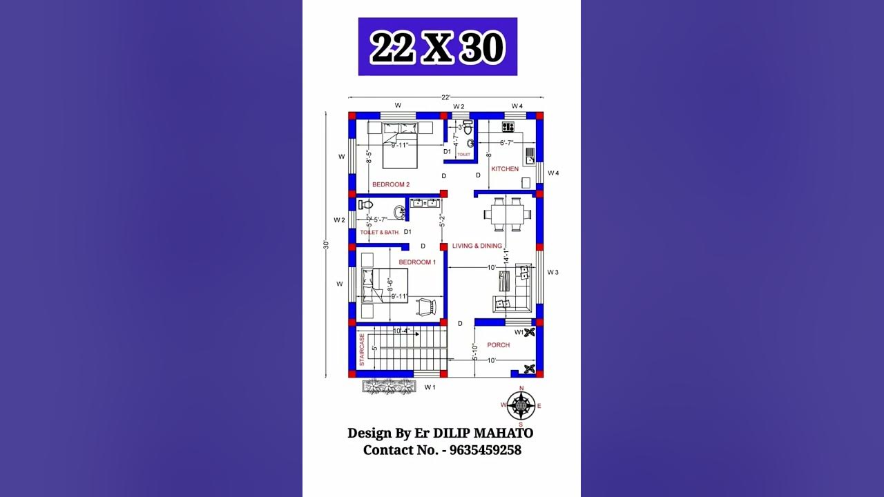 22x30-house-plan-22-by-30-ghar-ka-naksha-shorts-youtube