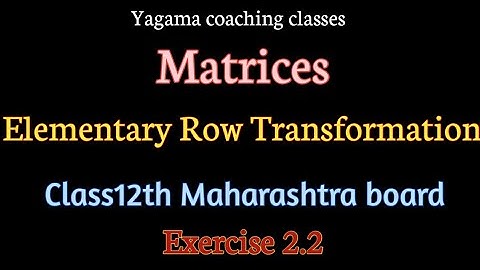 Matrices class 12th Elementary row transformation method। Exercise 2.2। Que no.6